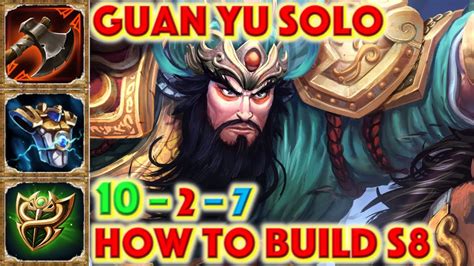 I play Guan Yu as a healersupporttank. . Guan yu build